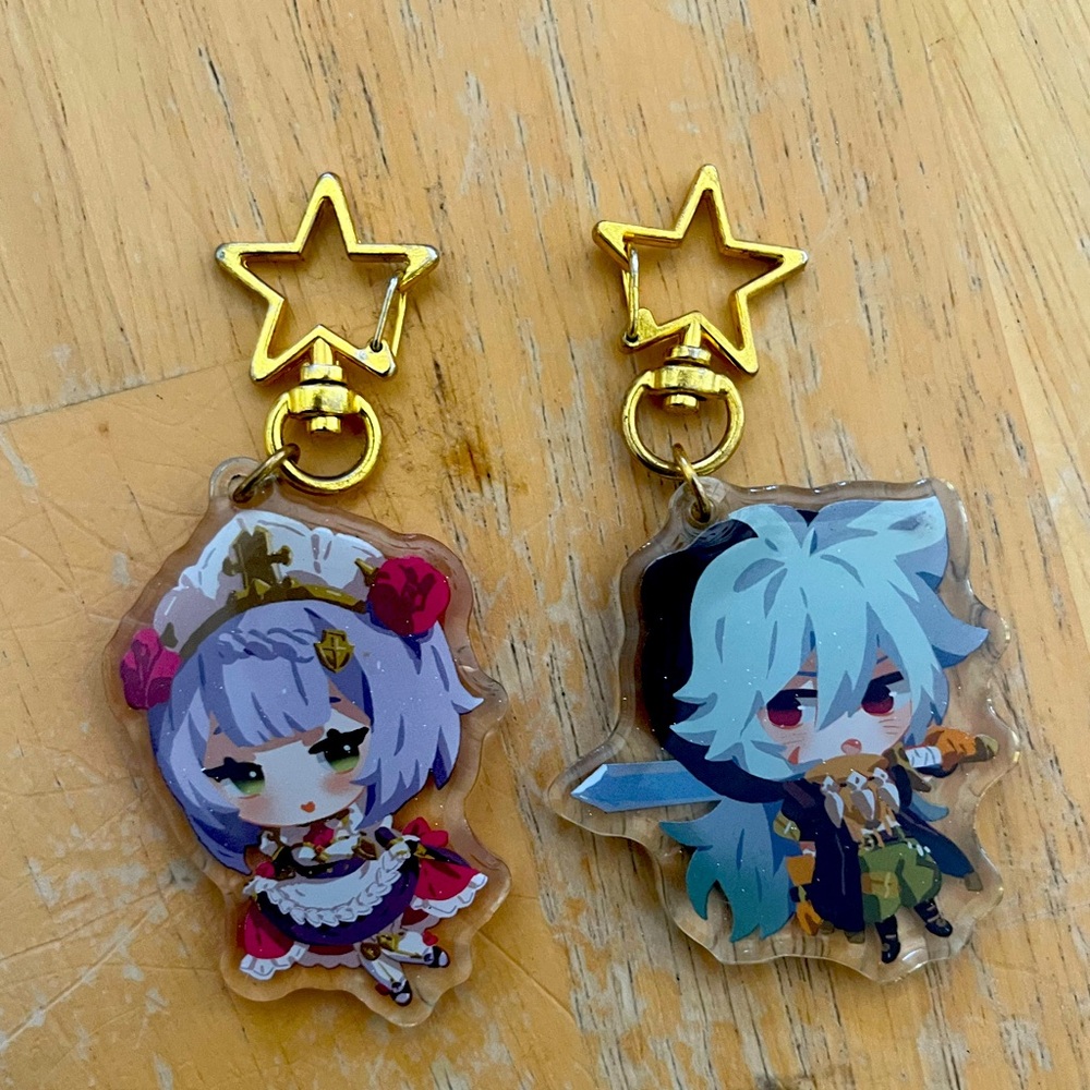 GENSHIN IMPACT KEYCHAINS!: Razor and Noelle!